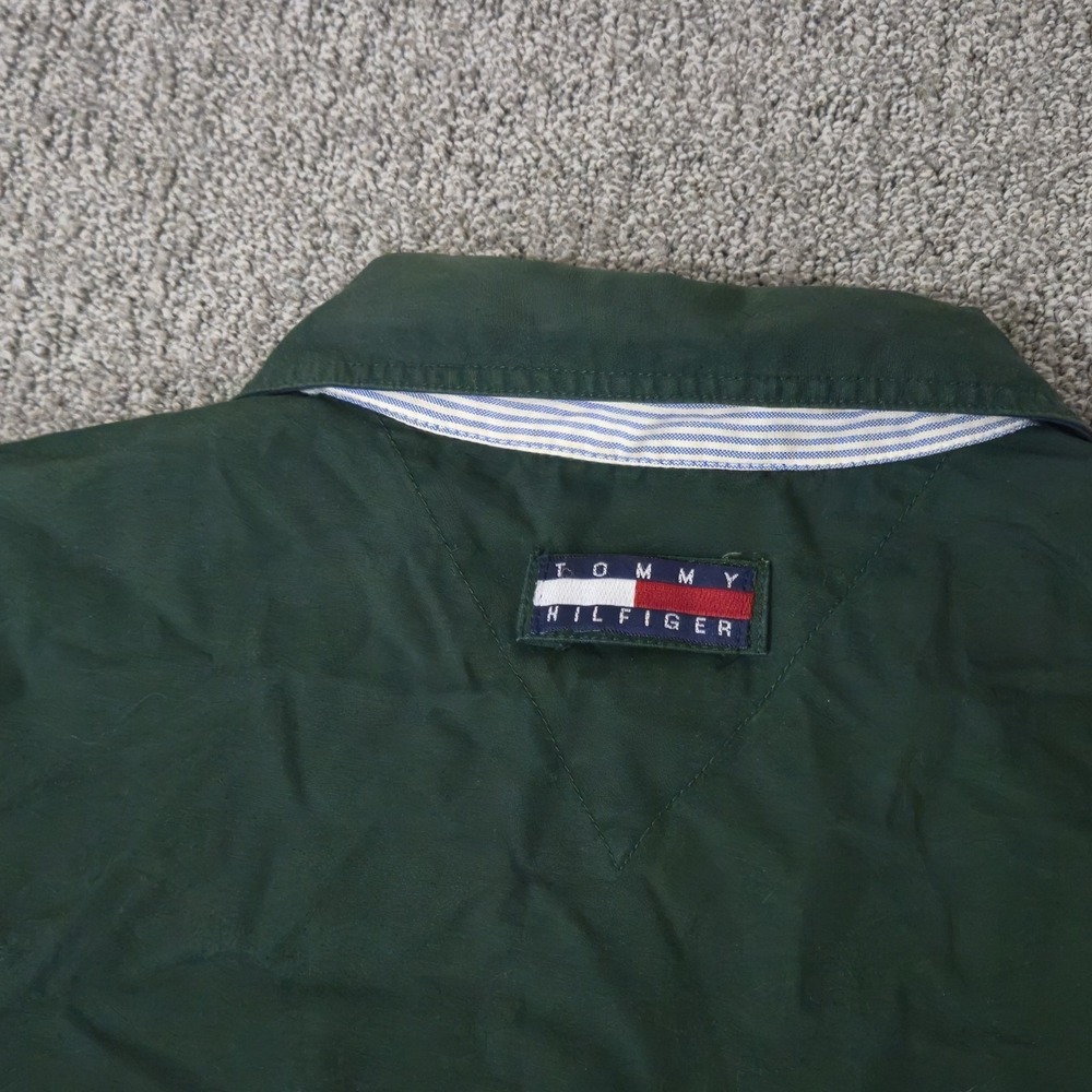 Vintage 90's TOMMY HILFIGER Sailing Jacket Size Large Green Embroidered - Picture 7 of 7